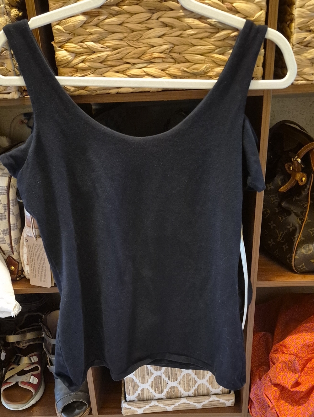 Boston Proper Black Cold-Shoulder Tank